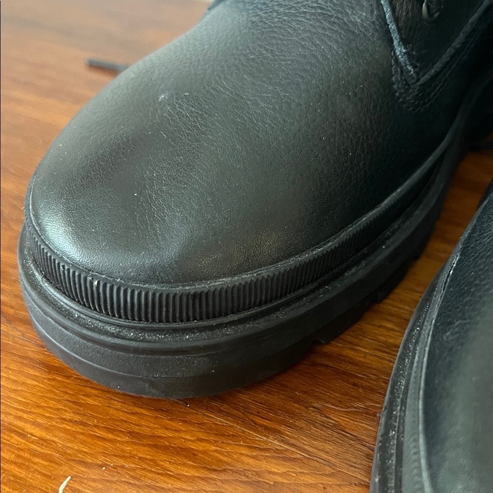 Timberland Ray City Black Combat Boots Lug Sole Leather Women’s 9.5 A2JNY - Picture 12 of 14